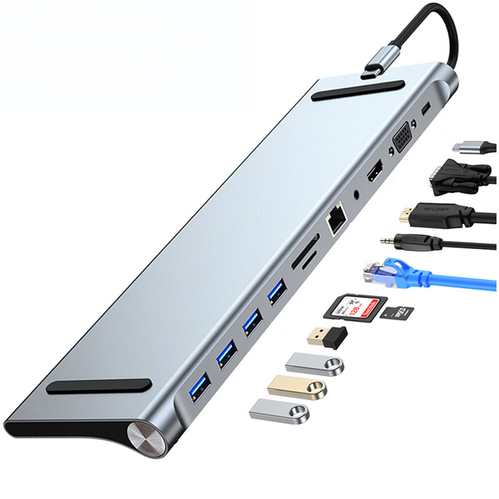 Adaptateur USB Type-C to HDMI 11 Ports - 4K HDMI VGA LAN RJ45 Lecteur de  Carte TF SD 11in1 SODI00 - Sodishop